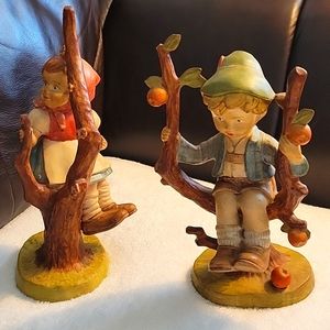 Goebel Hummel Vintage Figurines, Apple Tree Boy & Girl Set